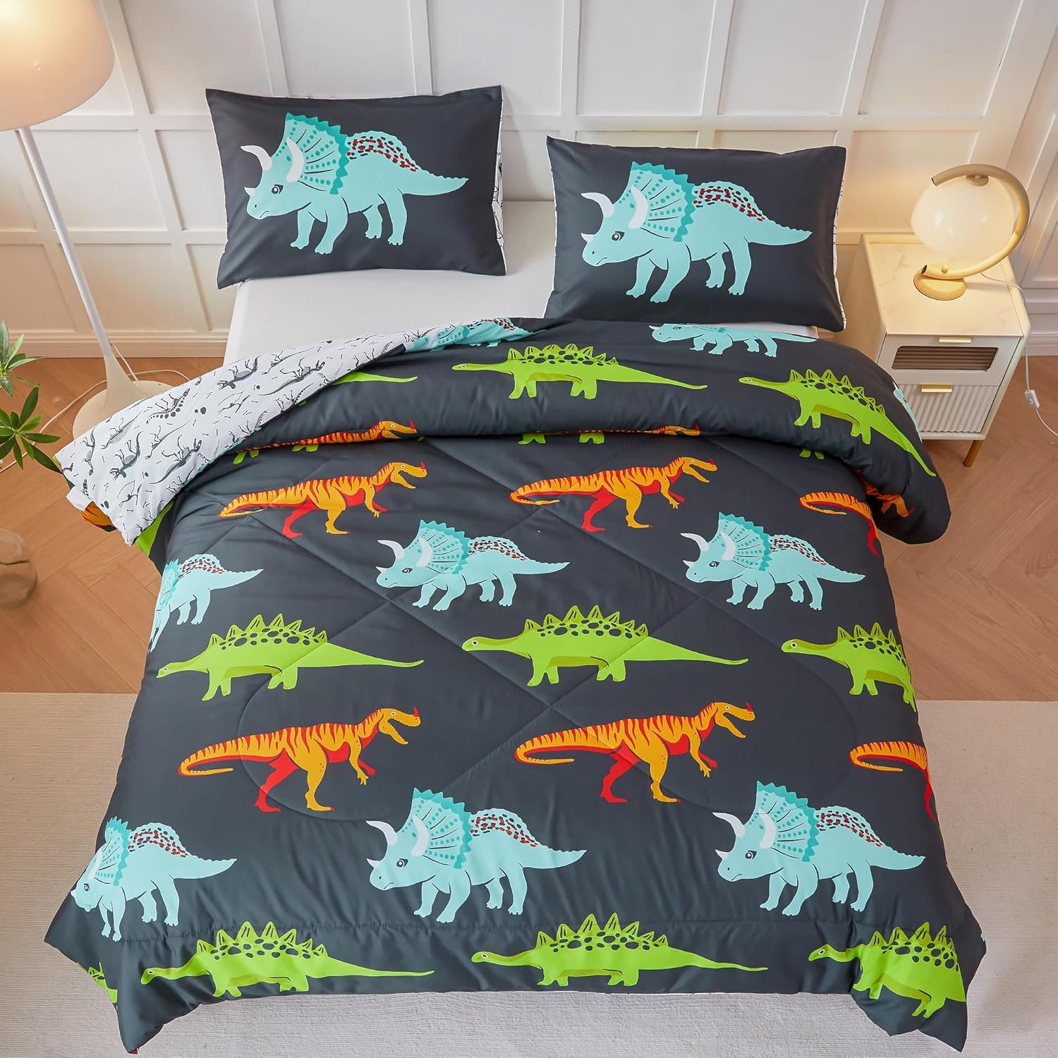 Dinosaur Bedding Set for Kids - Soft Twin Comforter Set
