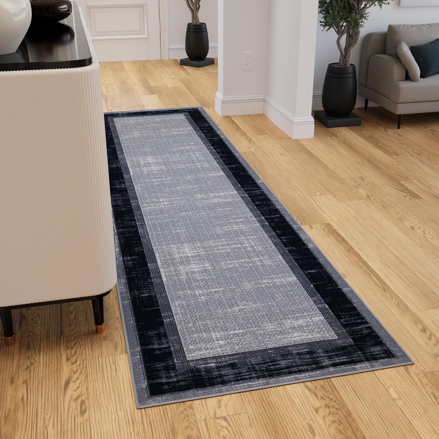 Ottomanson Hallway Runner Rug 2ft 7in x 9ft 10in Non Slip Design