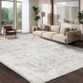 Washable Vintage Floral Area Rug for Living Room and Office