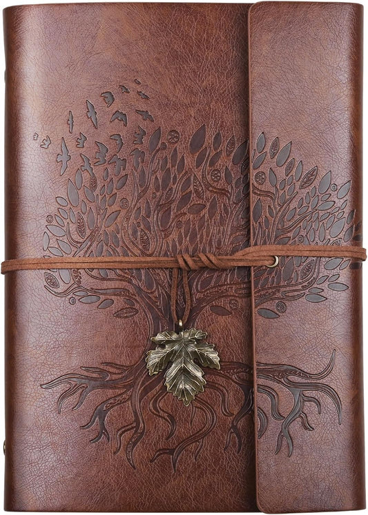 Refillable PU Leather Journal - 100GSM Lined - Brown A5
