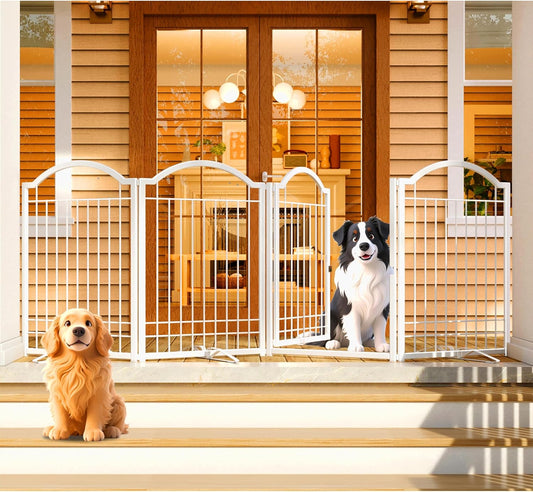 Expandable Dog Gate for Indoor and Outdoor Use, Extra Wide 96in