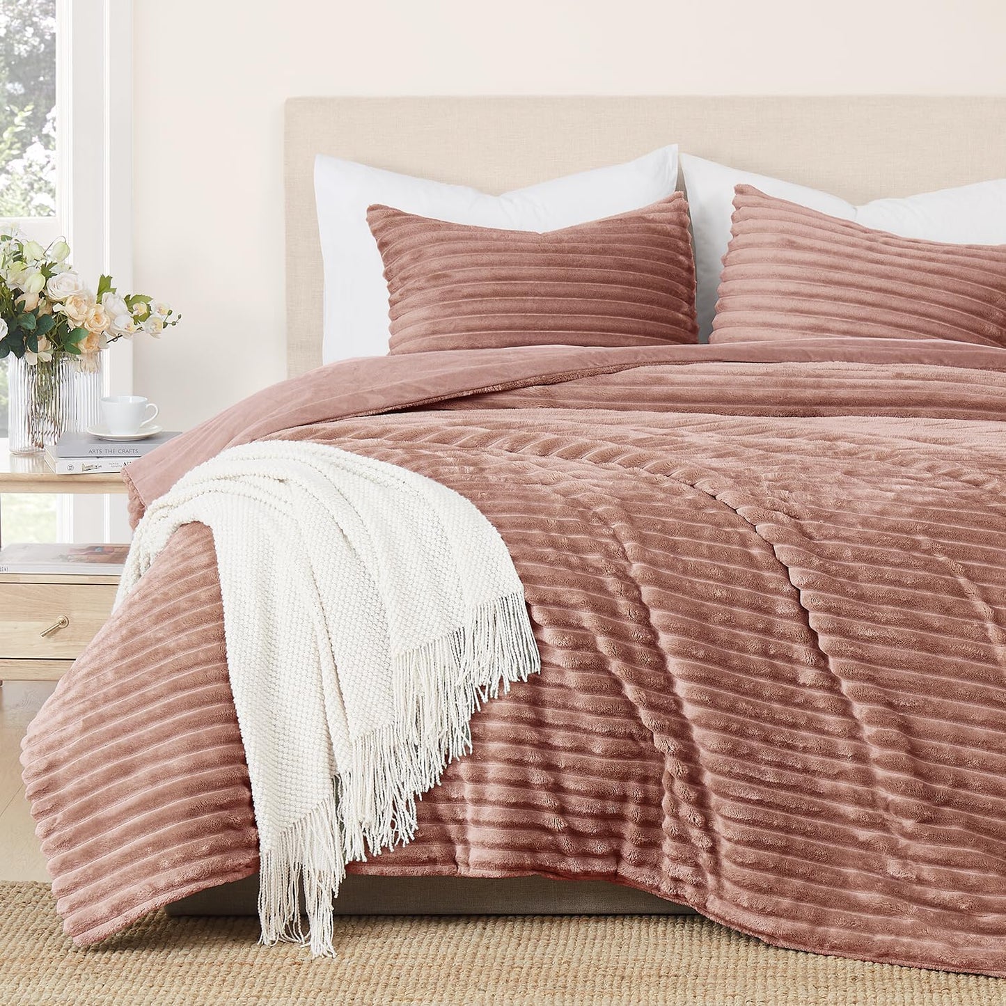 Geniospin Fleece King Size Comforter Set for Cozy Comfort