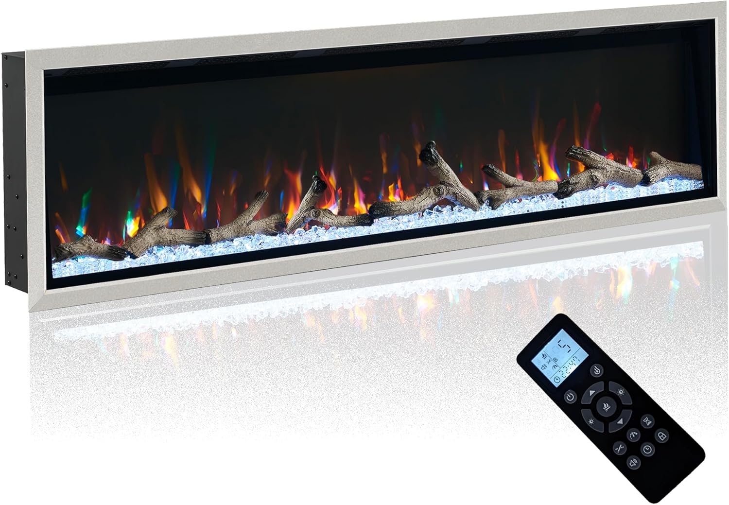 68 Electric Fireplace: Hidden Air Vents, Visual Remote