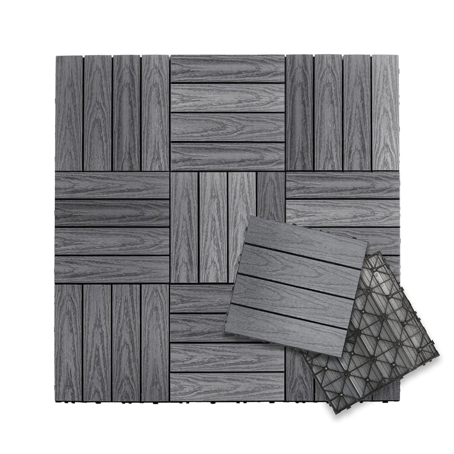 NewTechWood UltraShield Naturale Quick Deck Tiles for Outdoor Use