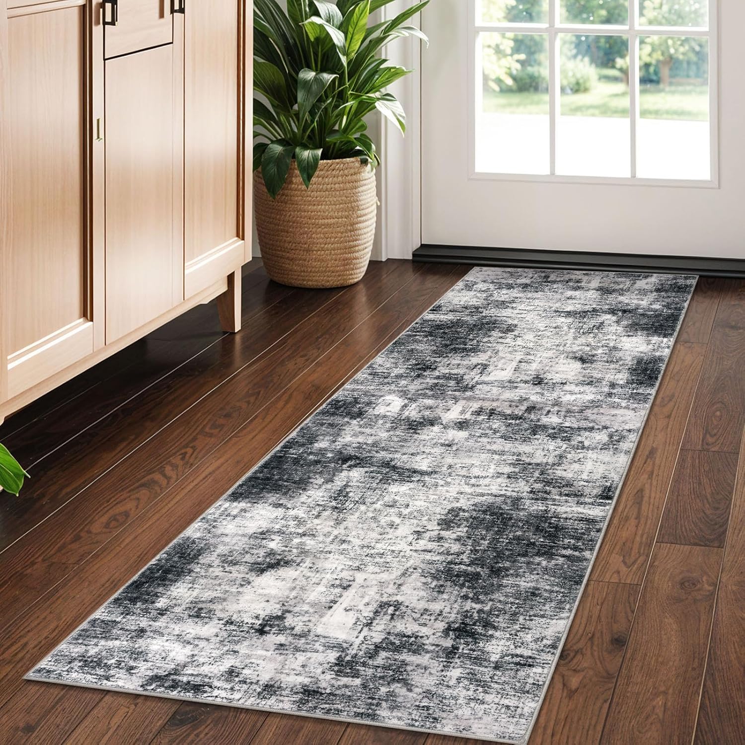 IOHOUZE Abstract Runner Rug 2x5 Ft for Hallways and Kitchens