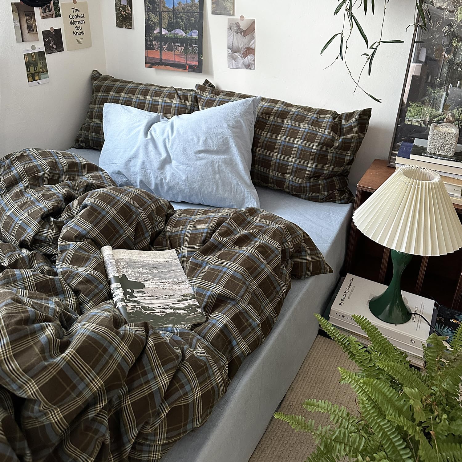 MKXI Buffalo Plaid Duvet Cover Twin XL - Vintage Aesthetic Set