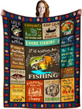 Fishing Blanket Fishing Gifts for Men 50in x 40in - Cozy Outdoor Throw
