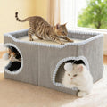 Bedsure Cute Cat Scratcher House - Extra Wide Foldable Cat Cave