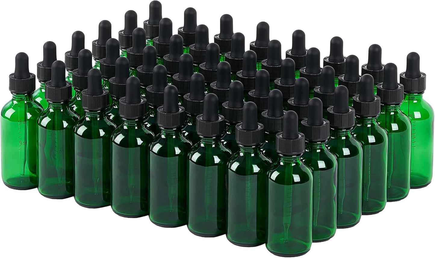 48 Pcs 2oz Glass Dropper Bottles for Essential Oils and Tinctures