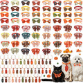 Fall Thanksgiving Dog Bow Ties Set - 100 Pieces Festive Pet Collars