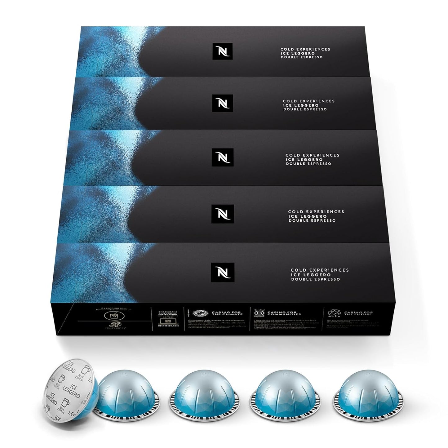 Nespresso Ice Leggero: 50 Double Espresso Pods, Brews 2.7 oz.