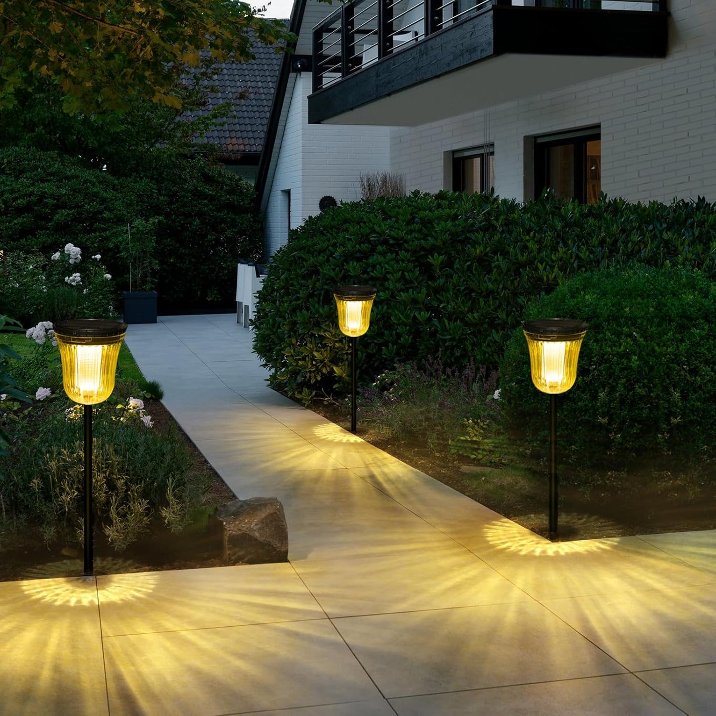 Super Bright Solar Pathway Lights for Outdoor Use - 6 Pack