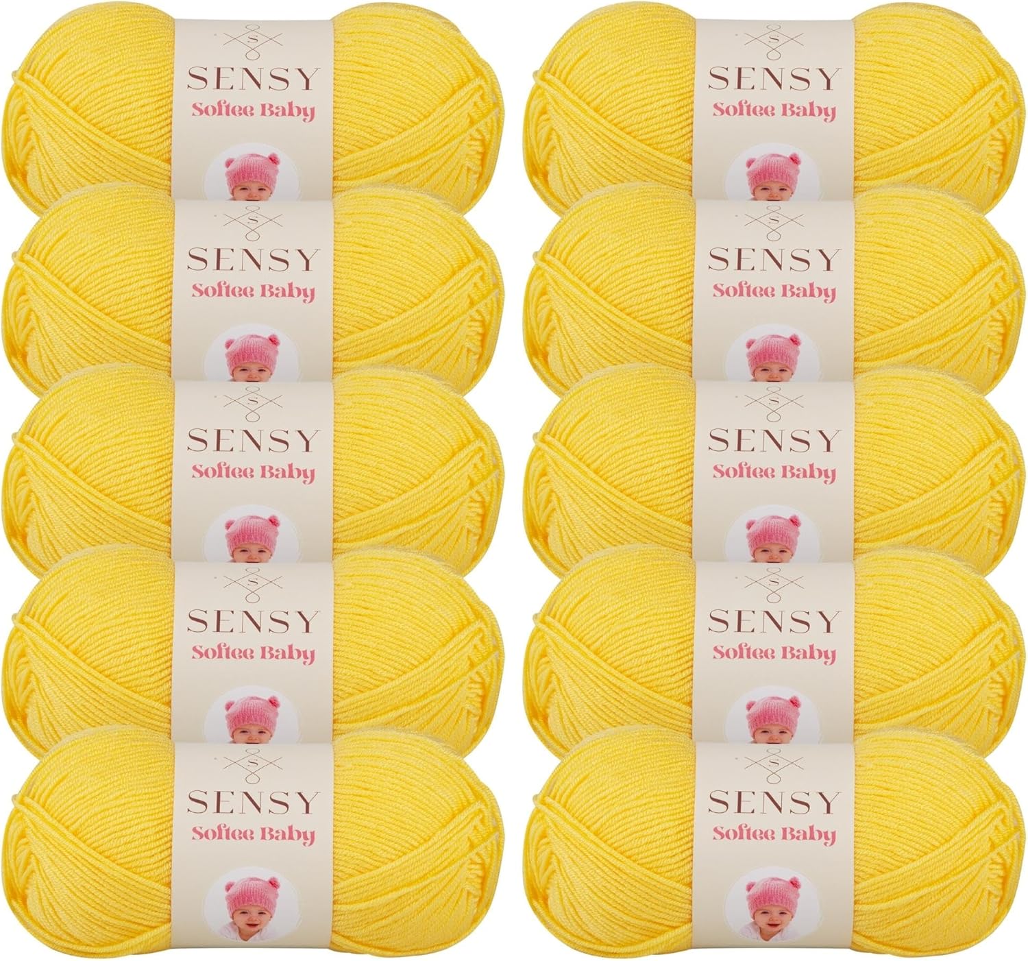 10 Skeins of Sensy Softee Baby Yarn for Creative Projects