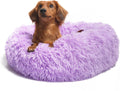 Dog Beds for Medium Dogs Washable 30 in Purple - Calming Fluffy Bed