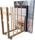 Art Canvas Storage Rack 65-Panel Capacity - Mobile Beech Wood