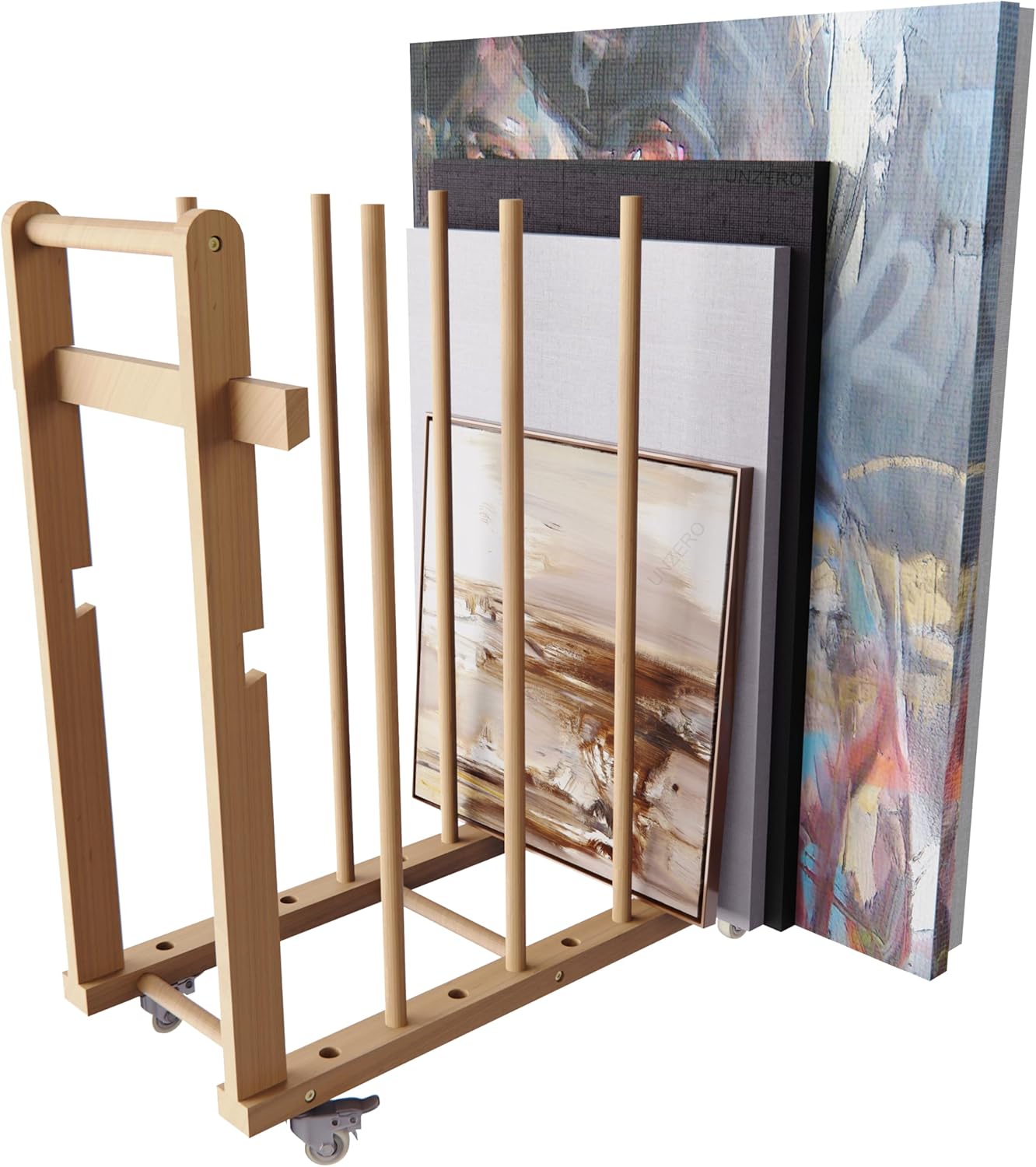 Art Storage Rack for Canvas Boards and Drying with Wheels