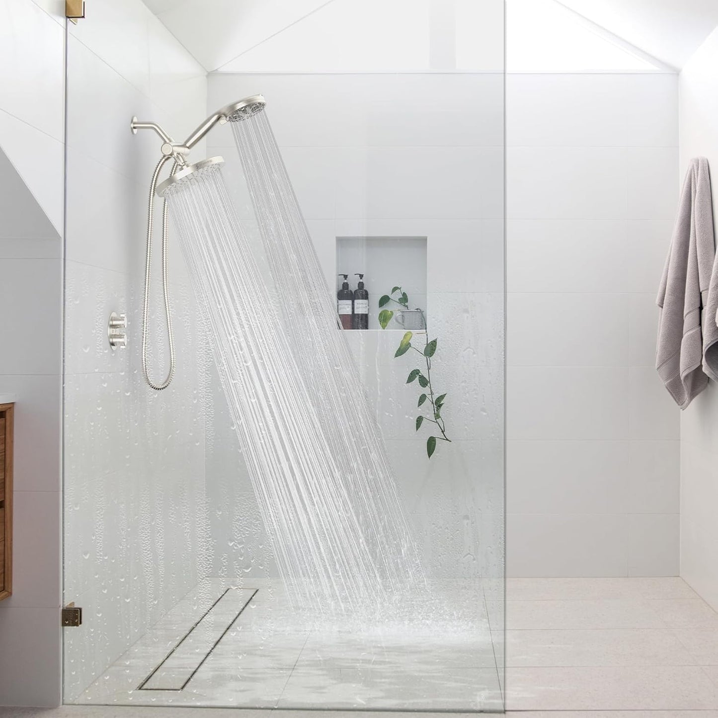 SparkPod Dual Shower Head - 8ft' High Pressure Rain Shower Combo