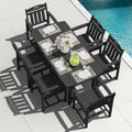 HDPE Outdoor Dining Set 7-Piece Patio Table and Chairs - Weatherproof