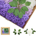 Artificial Flowers 100PCS Purple Roses for DIY Wedding Bouquets