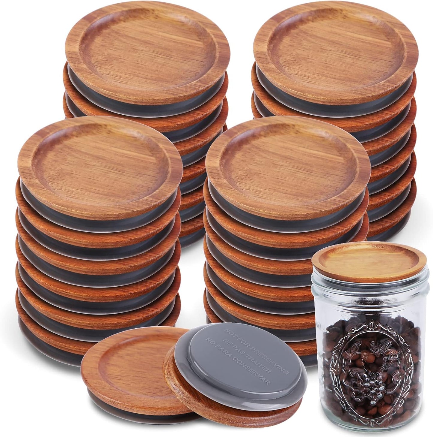 24Pack Wide Mouth Mason Jar Lids for Storage and Canning Needs
