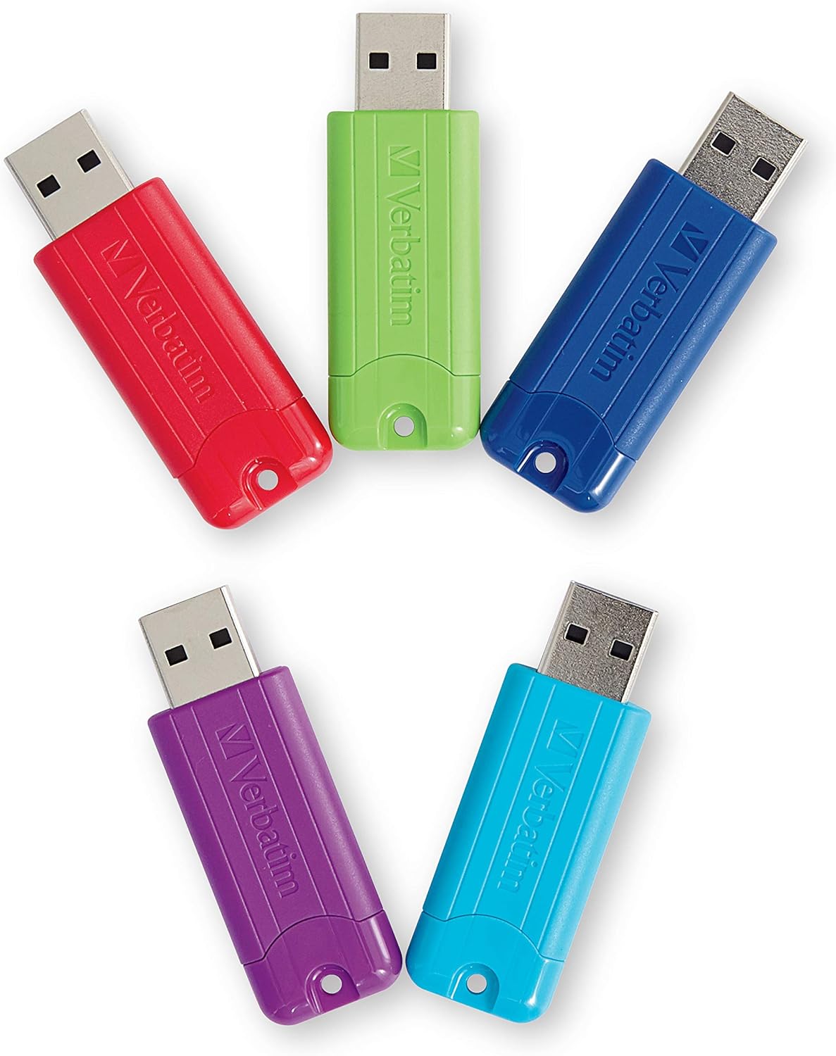 Verbatim 32GB Pinstripe USB 3.2 Flash Drive - 5 Pack Colors