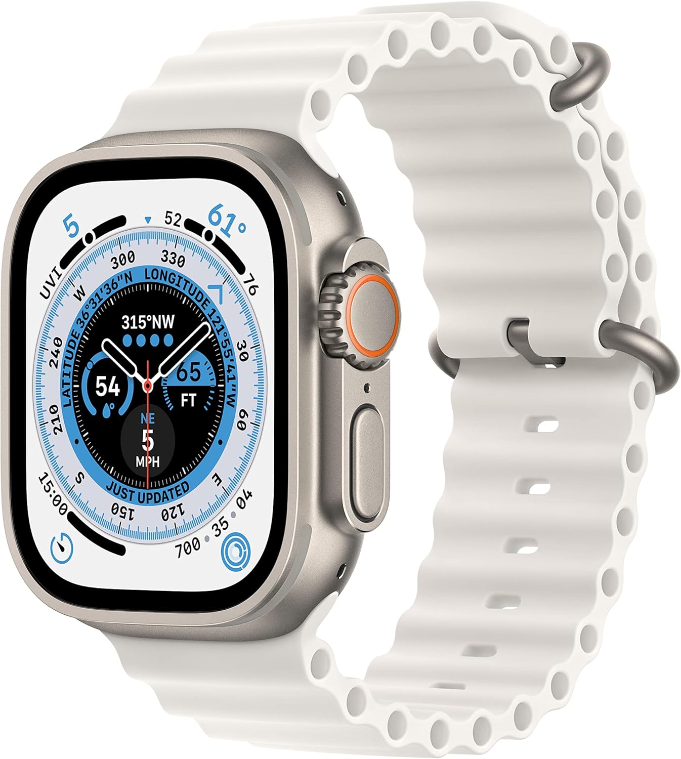 Renewed Apple Watch Ultra Titanium: GPS + Cellular, White Ocean Band