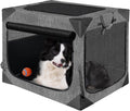 Dog Crate 36in Collapsible Soft Travel Crate for Large Dogs - Dark