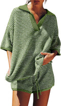 Tankaneo Womens Sweater Set 2-Piece Knit Lounge Set - Oversized Fit