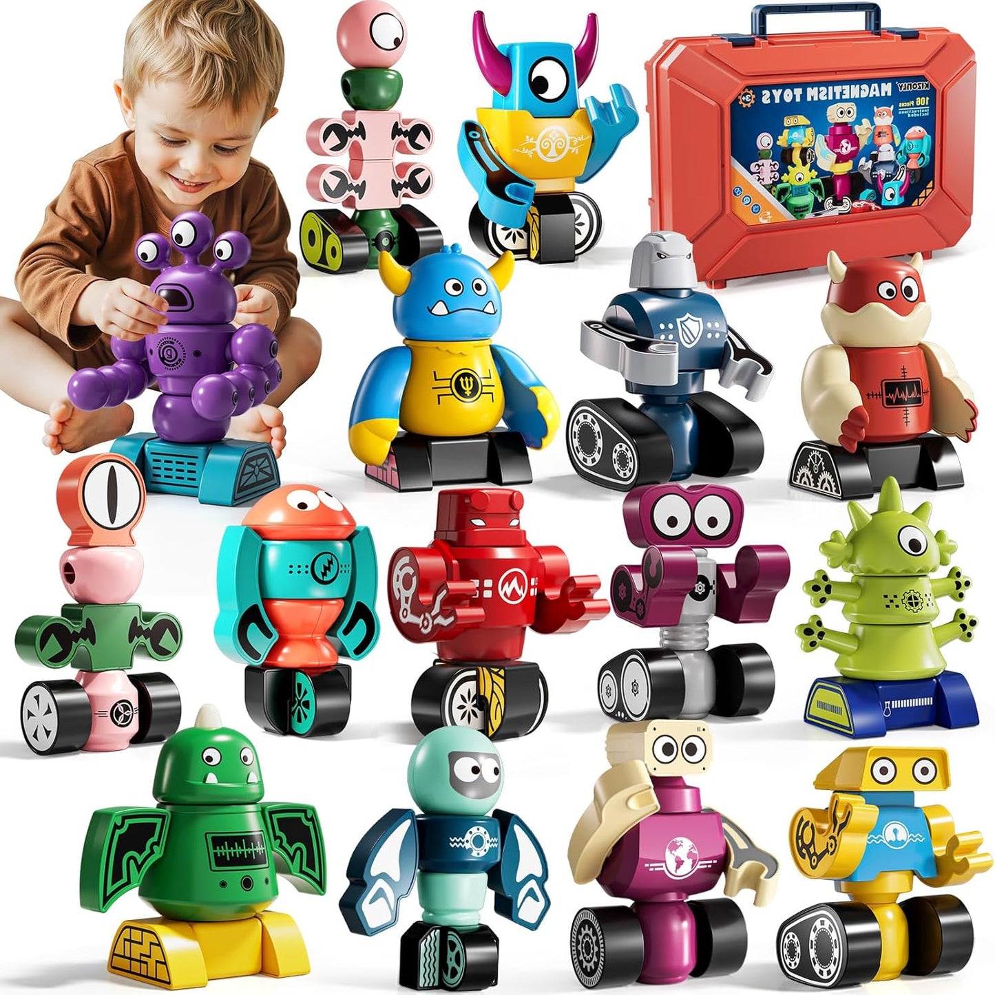 Magnets Robot Building Toys for Kids Ages 3-8 - 106 PCS Set