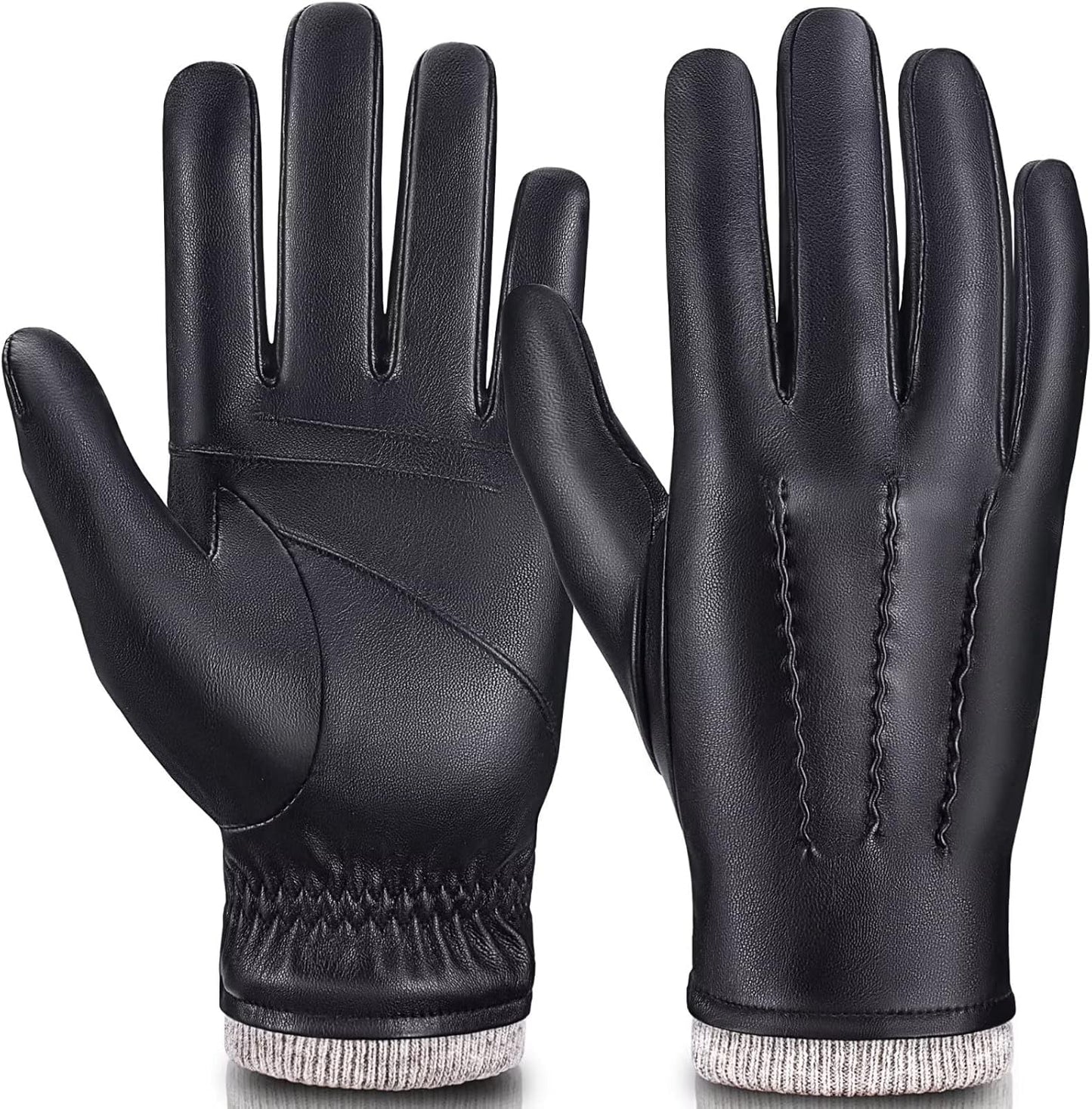 Touchscreen Leather Winter Gloves, Warm & Anti-slip - MAGILINK