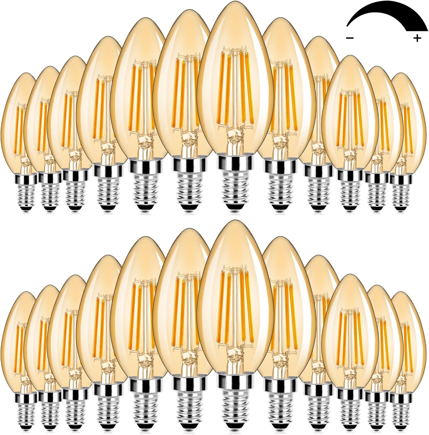 24-Pack Dimmable E12 LED Candelabra Bulbs for Vintage Lighting