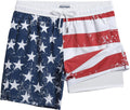 maamgic 7 Inch Mens Swim Trunks with Compression Liner - Quick Dry