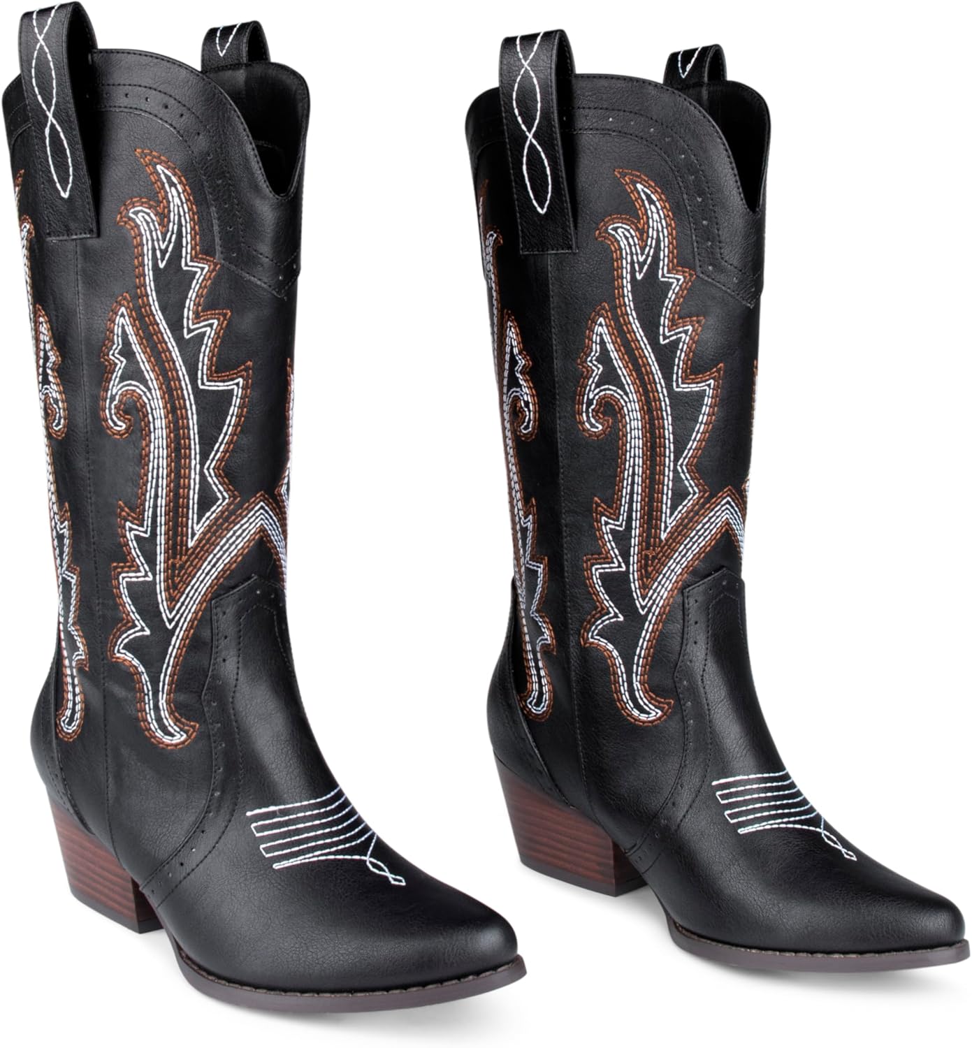 Mid-calf Cowboy Boots for Women with Chunky Heels and Style
