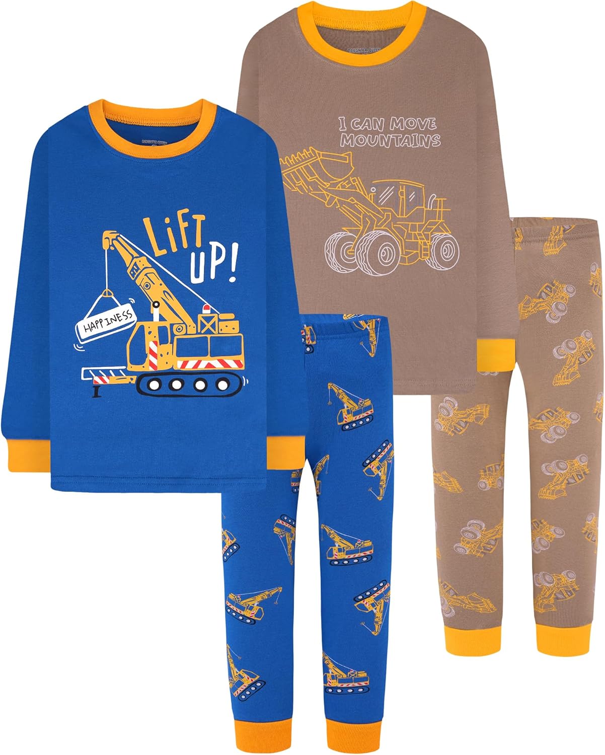 Boys 100% Cotton Long Sleeve Pajamas for Ages 18 Months to 12 Years