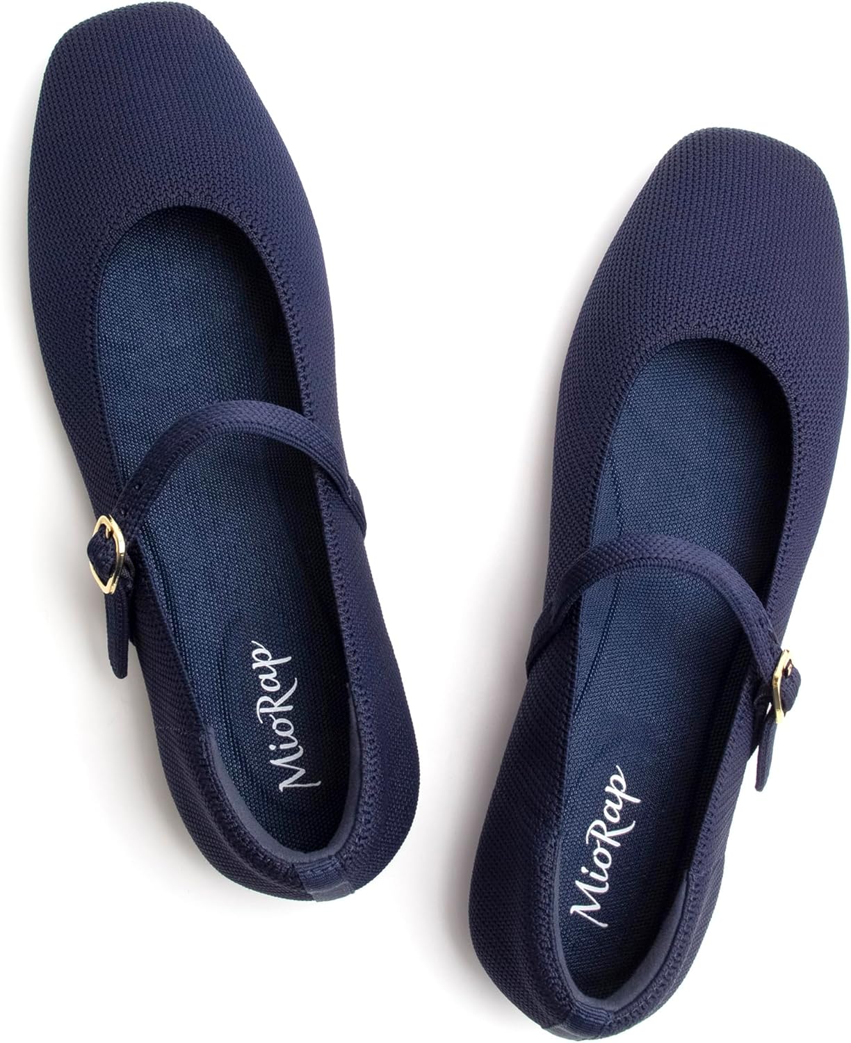 Square Toe Mary Jane Flats for Women: Comfortable Knit Ballet