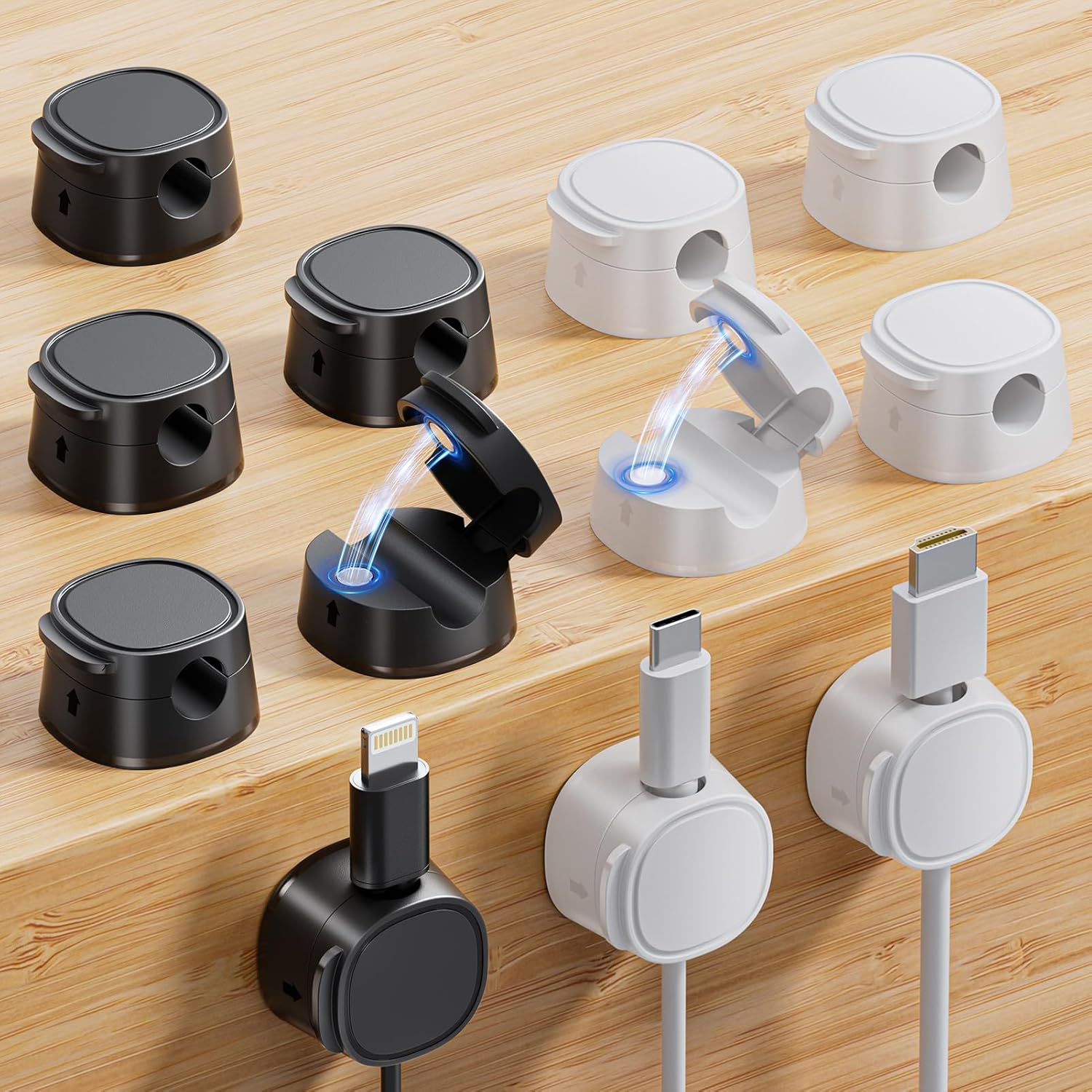 12-Pack Magnetic Cable Clip - Tidy Cords Easily! ~ gliship