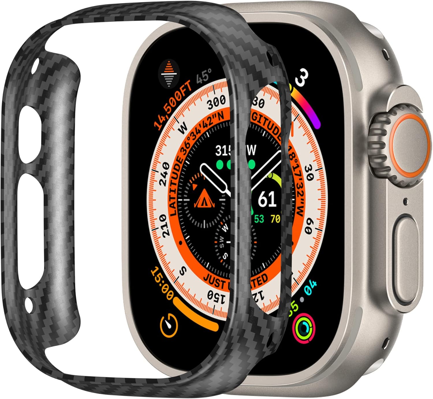 Genuine Slim Aramid Carbon Fiber Case for Apple Watch Ultra 49mm