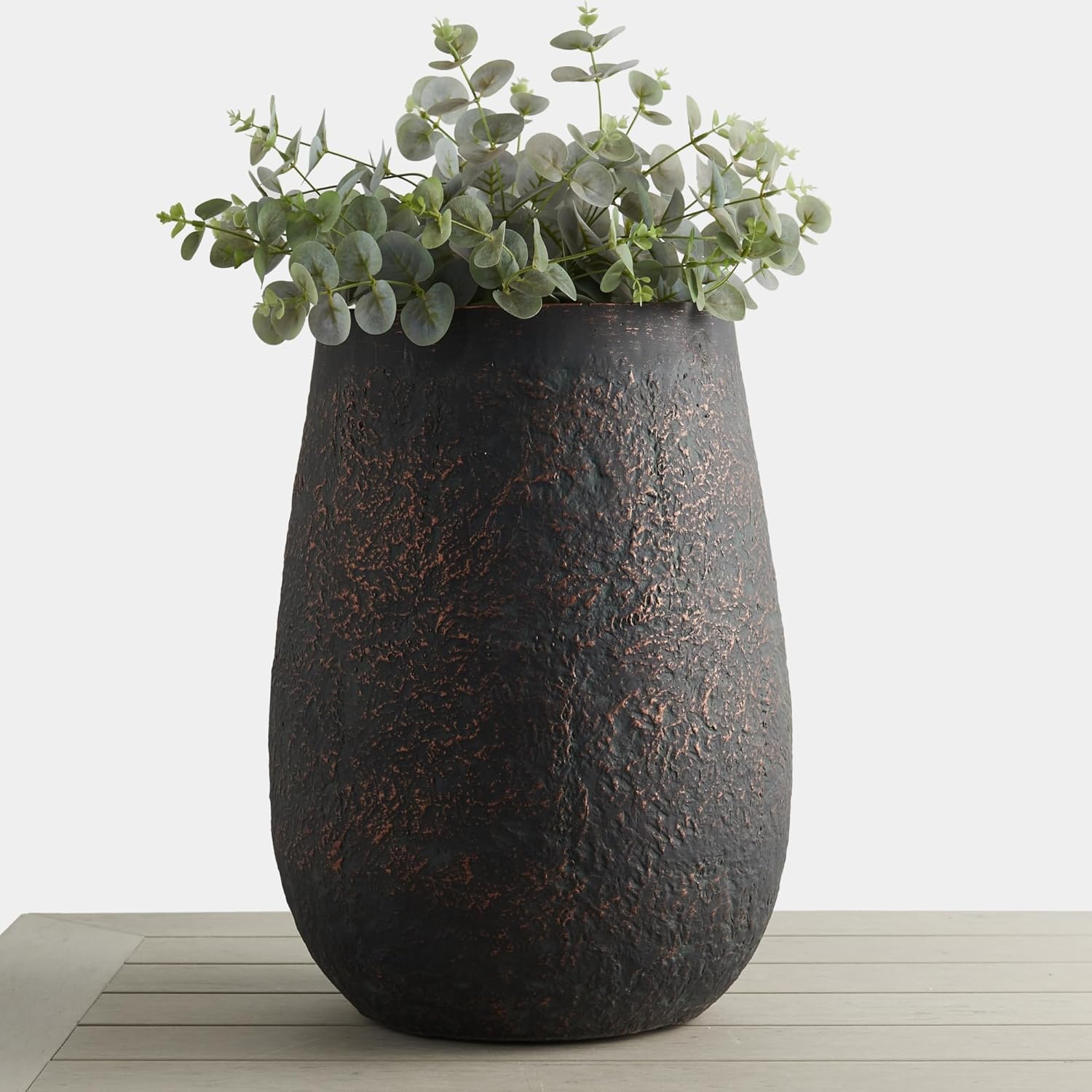 20 H Weathered Concrete Tall Planter for Indoor and Outdoor Use