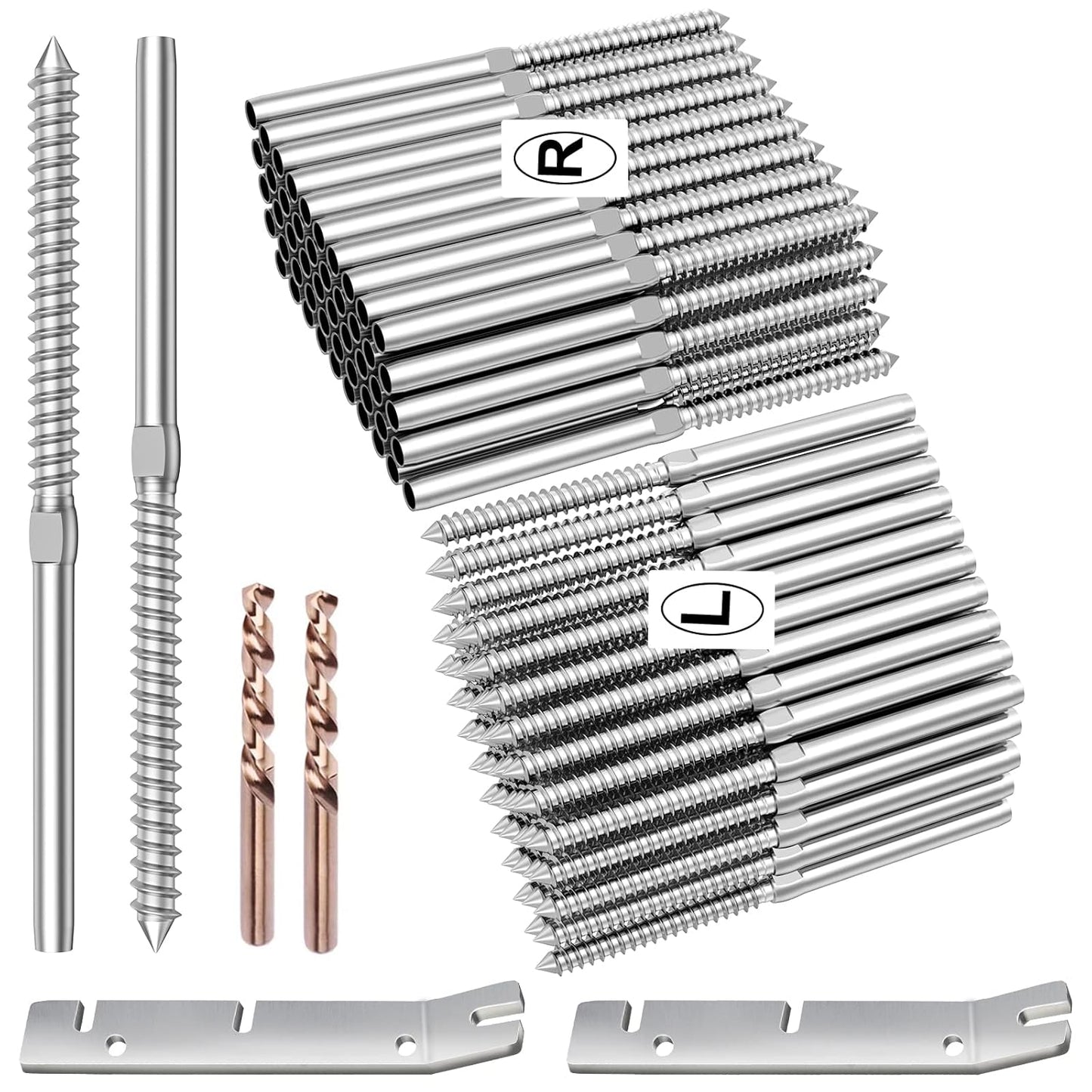 Swage Lag Screws for Wood Posts - T316 Stainless Steel Kit