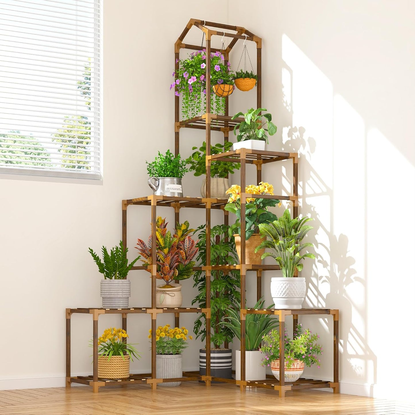 64.2 H Plant Stand for Indoor Outdoor Use - Large Capacity Shelf