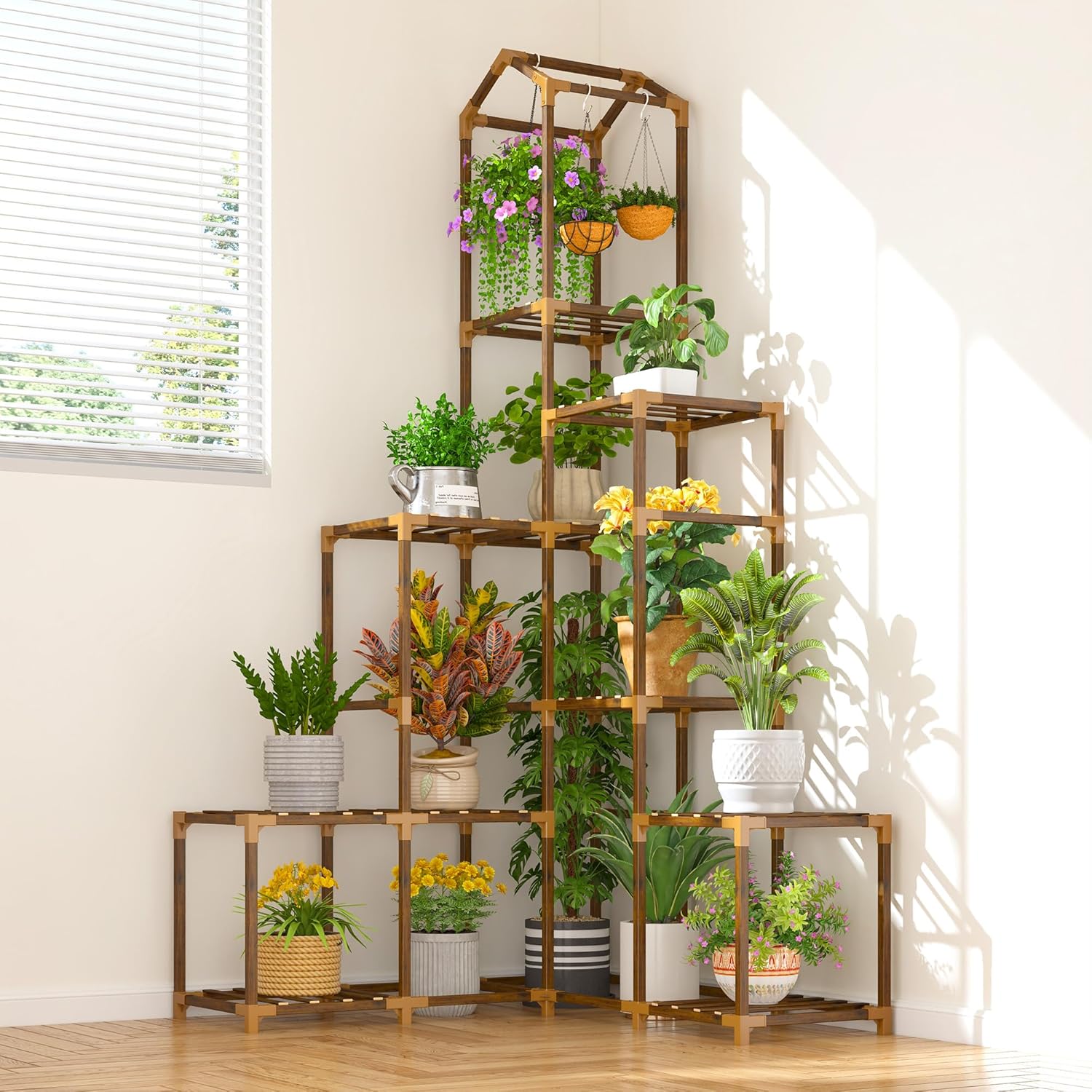 64.2 H Plant Stand for Indoor Outdoor Use - Large Capacity Shelf