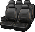 CAR PASS Universal FIT Piping Leather Car Seat Cover Full Set - Airbag
