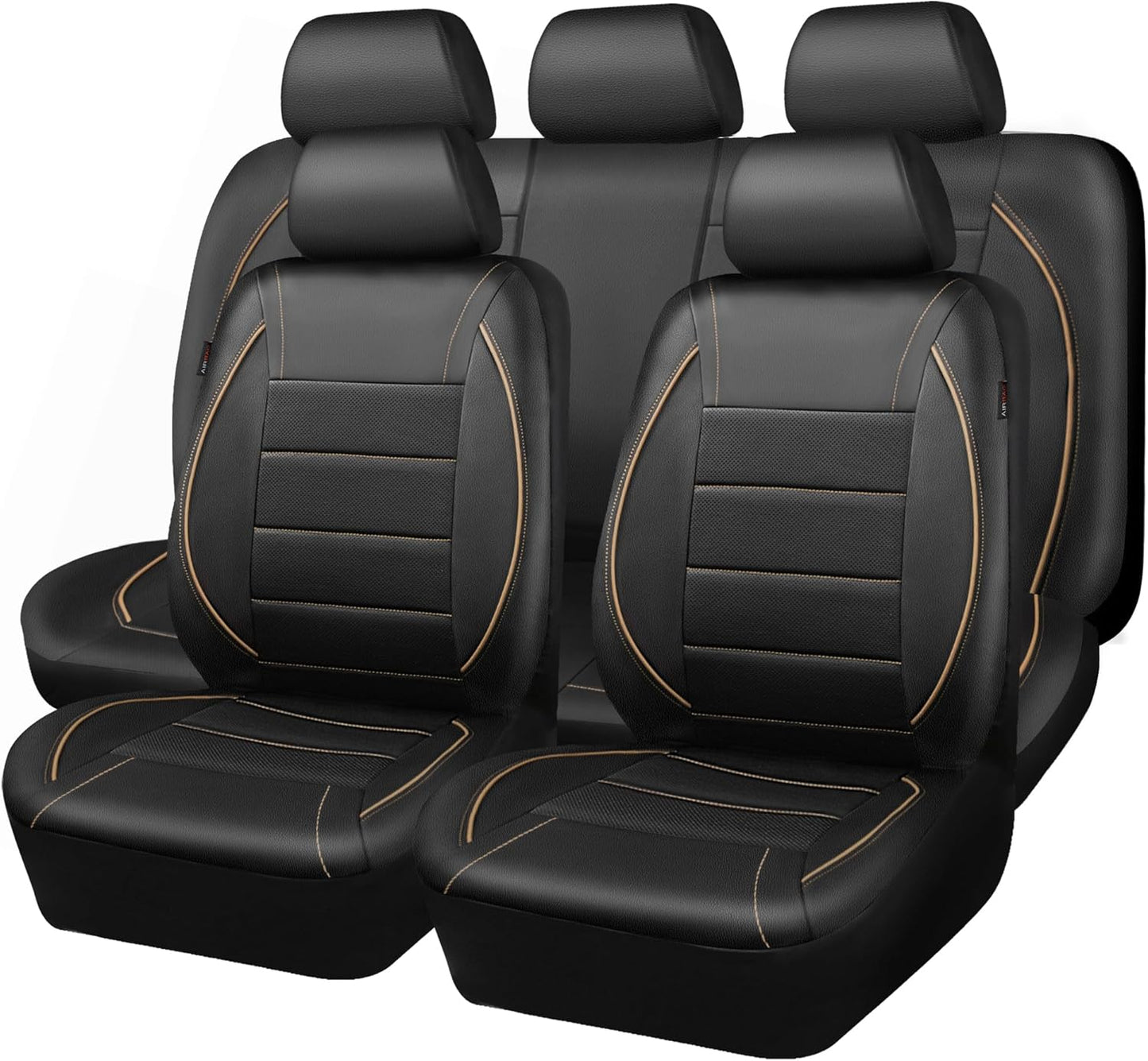CAR PASS Universal FIT Piping Leather Car Seat Cover for SUVs