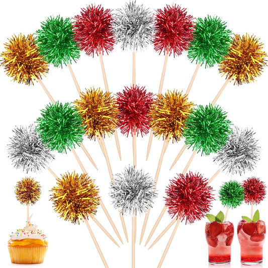 Sparkling Christmas Cupcake Toppers Set