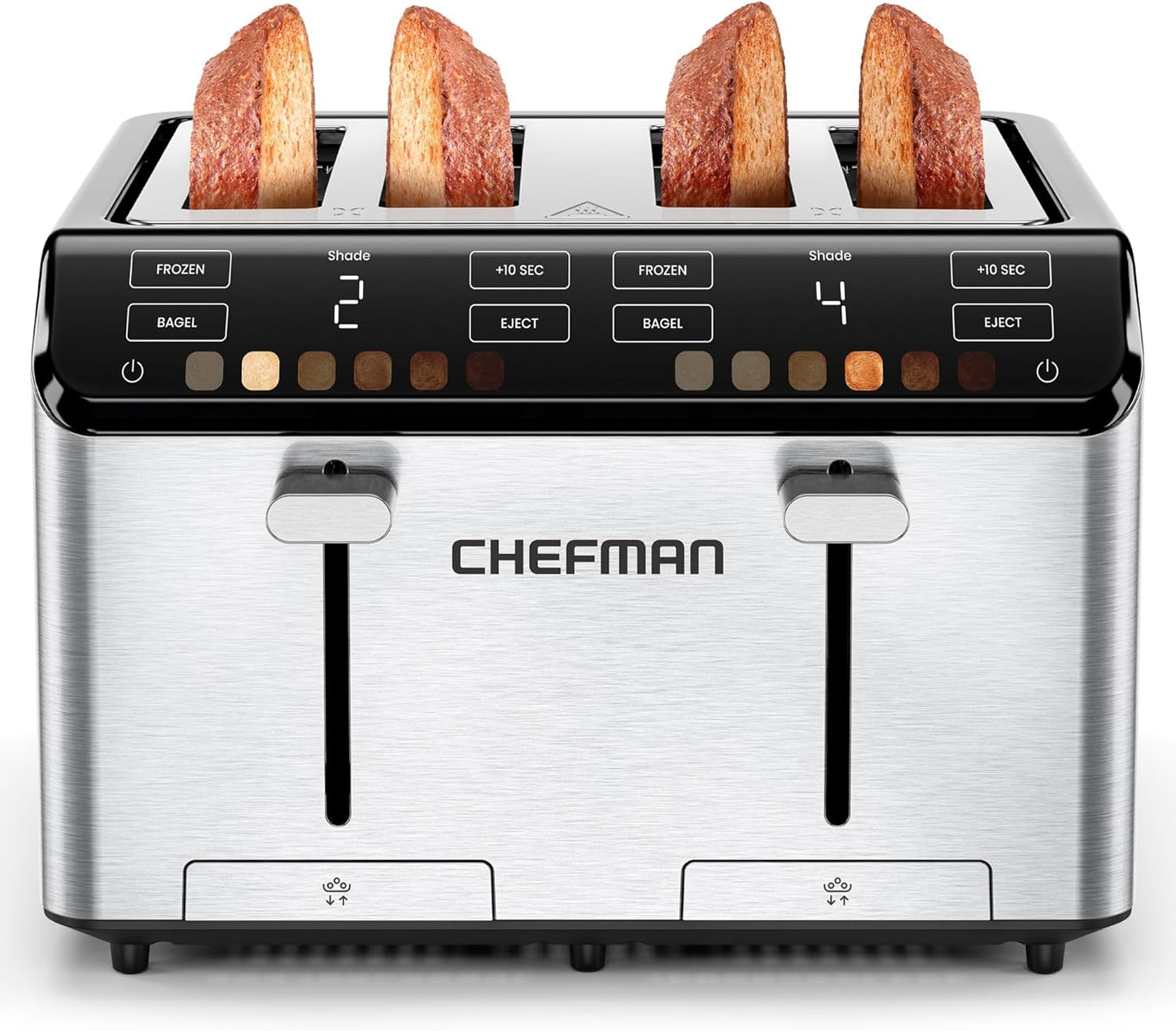 Chefman Smart Touch 4 Slice Digital Toaster with 6 Shade Settings