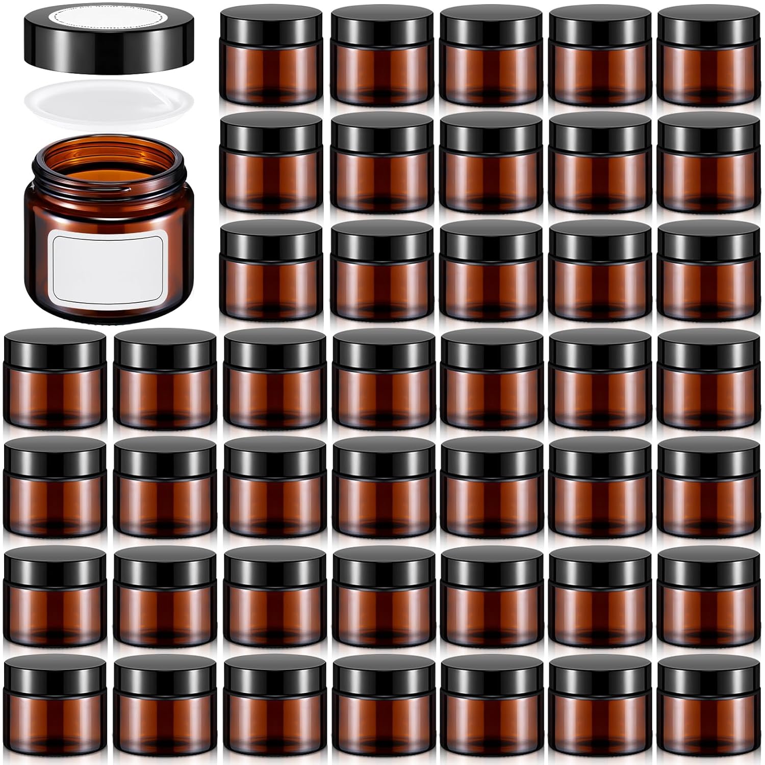60pcs 2 oz Glass Jars with Lids for Travel Storage and DIY