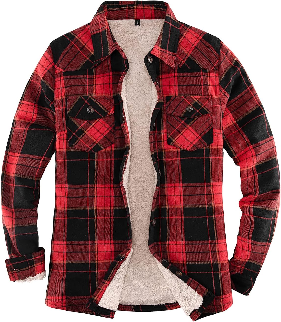 ThCreasa Womens Sherpa Lined Flannel Jacket for Cozy Comfort