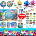 Shark Party Supplies Set 124 Piece Birthday Kit - Serves 20