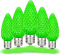 C9 Diamond Faceted Green LED Outdoor Light Bulbs - 25 Pack