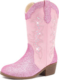 Girls Cowboy Boots Rhinestone Sparkly Cowgirl Boots for Kids - Glitter